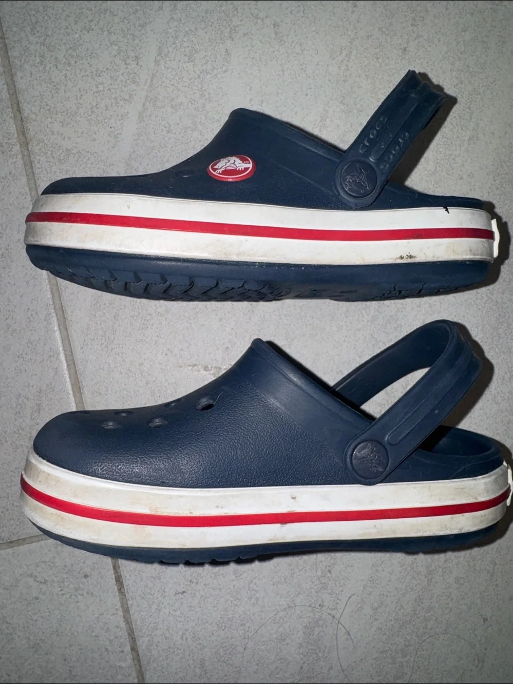 CROCS Kids Navy Blue Sandals EUC!